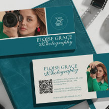 Code QR de photographe de photo moderne turquoise