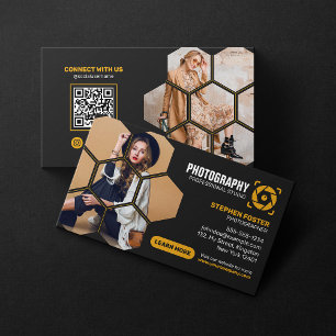 Carte De Visite Code QR de photographe professionnel Photographie