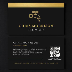 Carte De Visite Code QR de plomberie moderne
