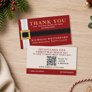 Carte De Visite Code QR de remerciement de Santa professionnel