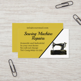 Carte De Visite Code QR de réparation de machine à coudre élégant
