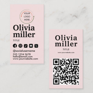 Carte De Visite Code QR de Réseaux Sociaux Modernes   Portrait Min