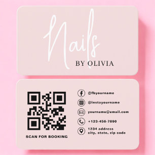 Carte De Visite Code QR de réservation pour technicien en onglerie
