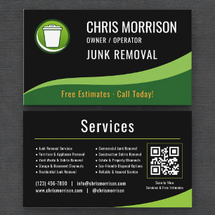 Carte De Visite Code QR de retrait des déchets