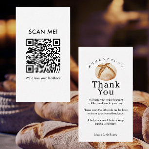 Carte De Visite Code QR de révision de pain au levain rustique