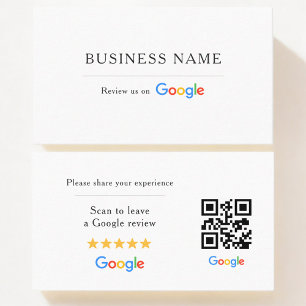 Carte De Visite Code QR de révision Google