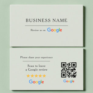 Carte De Visite Code QR de révision Google vert sauge Spa Salon