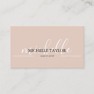 Carte De Visite Code QR de script calligraphique beige boho