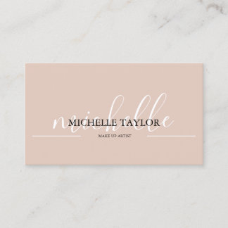 Carte De Visite Code QR de script calligraphique beige boho 