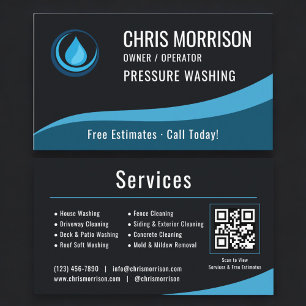 Carte De Visite Code QR de service de nettoyeur haute pression