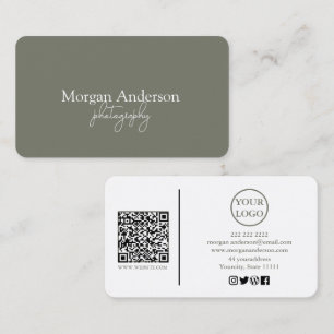 Carte De Visite Code QR de signature moderne sur les réseaux socia