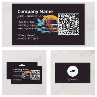 Carte De Visite Code QR de suppression de logo moderne