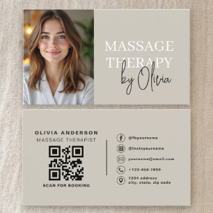 Carte De Visite Code QR de thérapeute de massage Photo