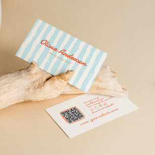 Carte De Visite Code QR déchiffré en bande dessinée avec le ciel b