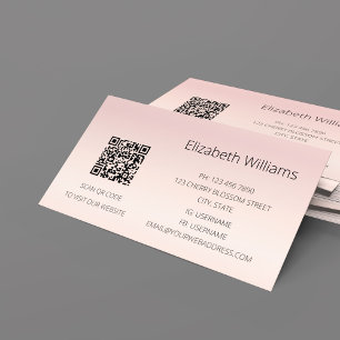 Carte De Visite Code QR Dégradé rose
