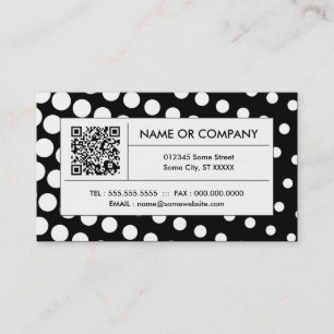 Carte De Visite Code QR demi-ton noir et blanc