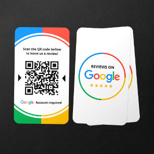 Carte De Visite Code QR des avis Google 5 étoiles de l'examen comm