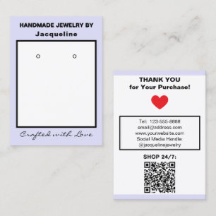 Carte De Visite Code QR des Boucles d'Oreilles Bijou Lavande