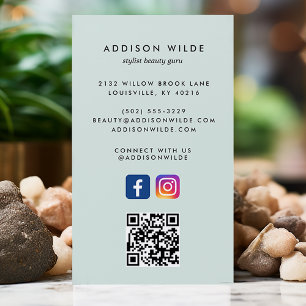 Carte De Visite Code QR des médias sociaux Instagram Facebook Ment