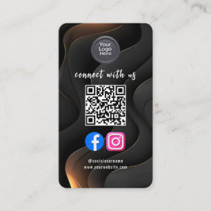 Carte De Visite Code QR des médias sociaux Moderne Pro Minimaliste