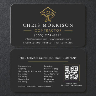 Carte De Visite Code QR des services de réparation de maison profe