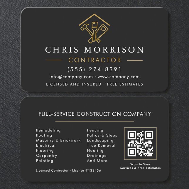 Carte De Visite Code QR des services de réparation de maison profe (Créateur téléchargé)