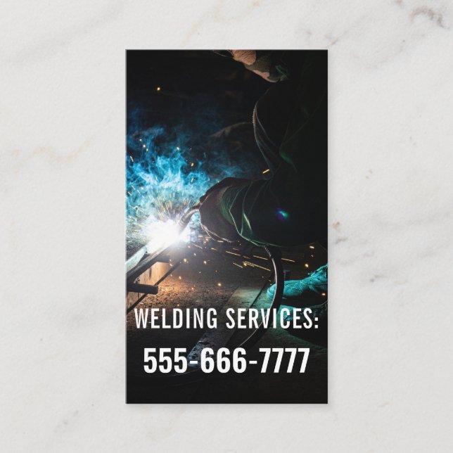 Carte De Visite Code qr des services de soudure personnalisables (Devant)