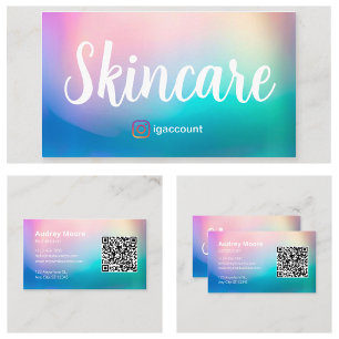 Carte De Visite Code QR d'esthéticienne en soins de peau