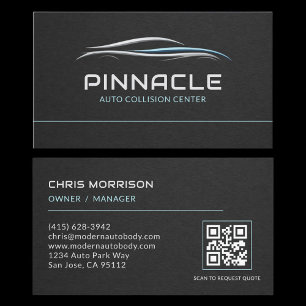 Carte De Visite Code QR du centre de collision automobile Professi