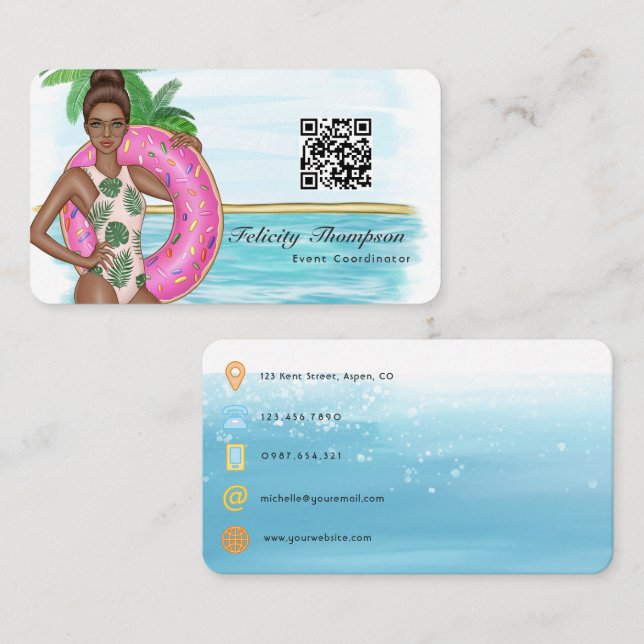 Carte De Visite Code QR du coordinateur d'événements (Devant / Derrière)