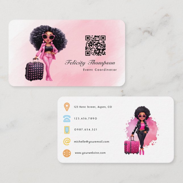 Carte De Visite Code QR du coordinateur d'événements (Devant / Derrière)