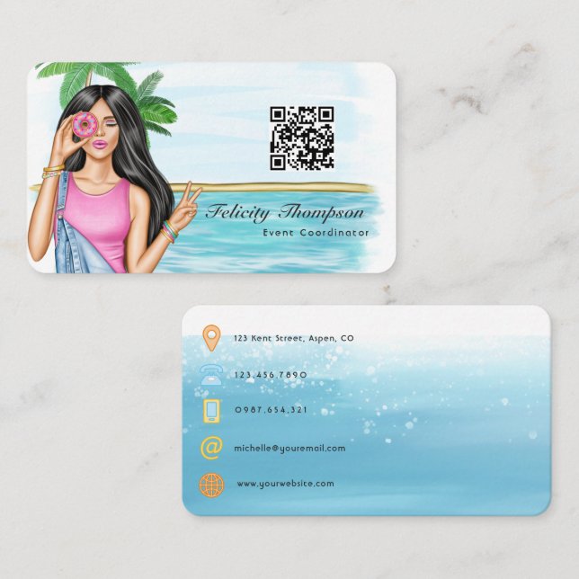 Carte De Visite Code QR du coordinateur d'événements (Devant / Derrière)