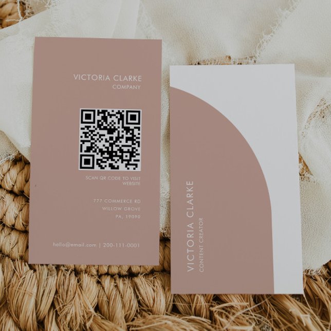 Carte De Visite Code Qr du créateur de contenu blanc broché vertic (Créateur téléchargé)