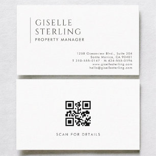 Carte De Visite Code QR du gestionnaire de biens moderne professio