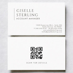 Carte De Visite Code QR du gestionnaire de compte moderne professi