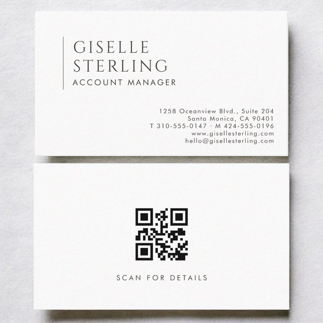 Carte De Visite Code QR du gestionnaire de compte moderne professi (Créateur téléchargé)