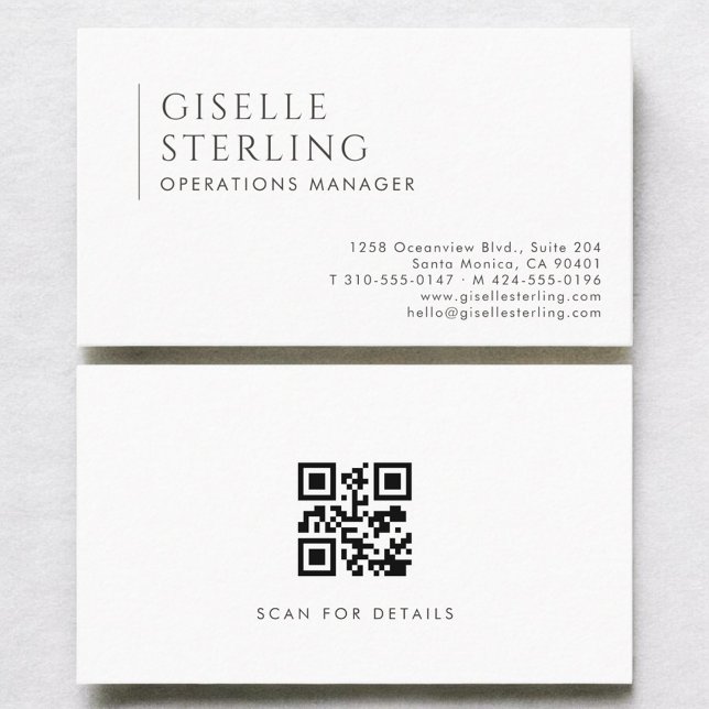 Carte De Visite Code QR du gestionnaire d'exploitation moderne pro (Créateur téléchargé)