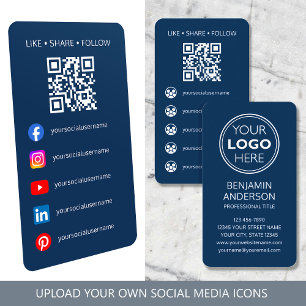 Carte De Visite Code QR du logo des médias sociaux contemporains N