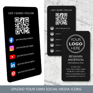 Carte De Visite Code QR du logo des médias sociaux contemporains N