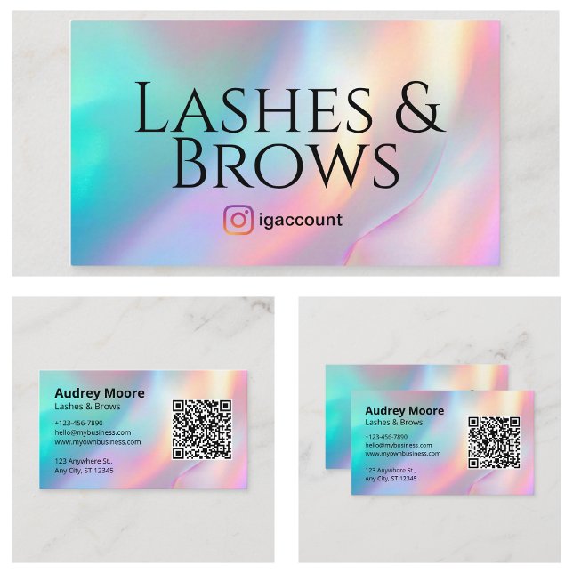 Carte De Visite Code QR du logo Lash Brows (Lash Brows Logo QR Code Business Card
)