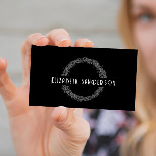 Carte De Visite Code QR du monogramme de gravité rétro