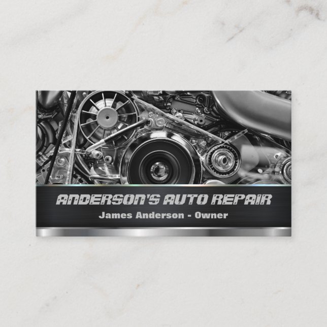 Carte De Visite Code QR du moteur de réparation automatique de voi (Devant)