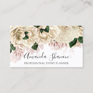 Carte De Visite Code QR du Rose Gold du planificateur d'événements