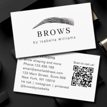 Code QR du salon de sourcils élégant minimal