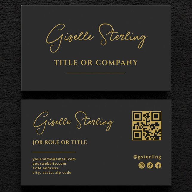 Carte De Visite Code QR du script de la société professionnelle Bl (Créateur téléchargé)