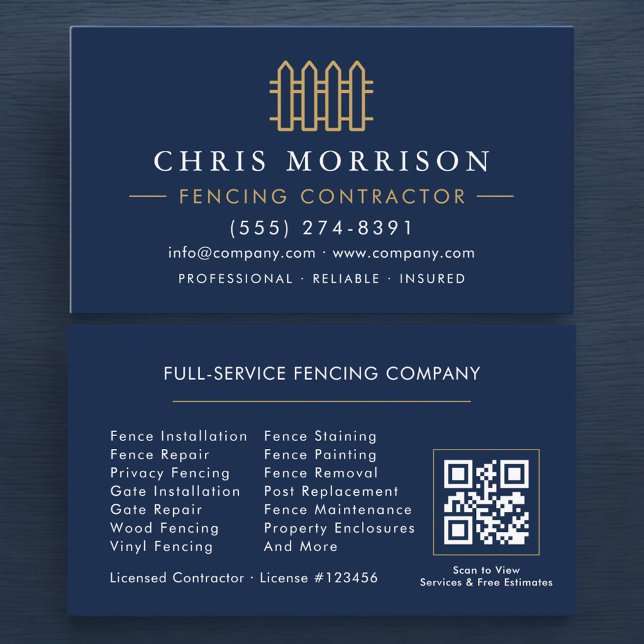Carte De Visite Code QR du service de clôture (Créateur téléchargé)