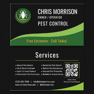 Carte De Visite Code QR du service de contrôle des nuisibles