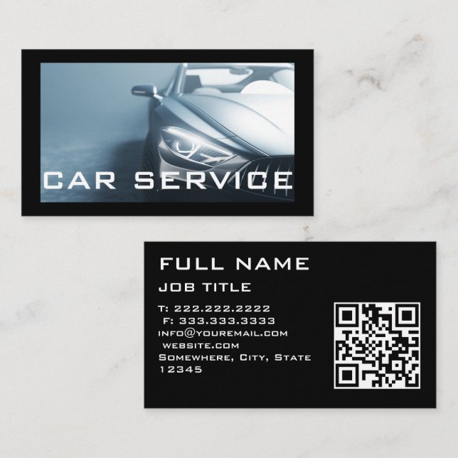 Carte De Visite Code qr du service de nettoyage automatique des dé (Devant / Derrière)