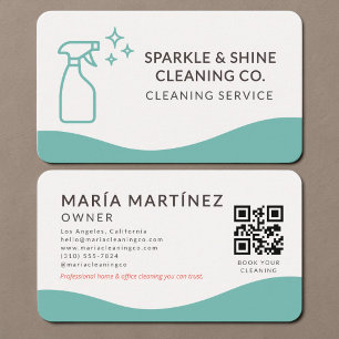Carte De Visite Code QR du service de nettoyage de maison