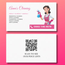 Code QR du service de nettoyage de maison rose mod
